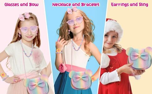 Kids Purse Toddler Gifts for Girls, Cute Little Girls Purse Mouse Ear Crossbody Bag, Princess Handbags for Age 3-14 in Saudi Arabia