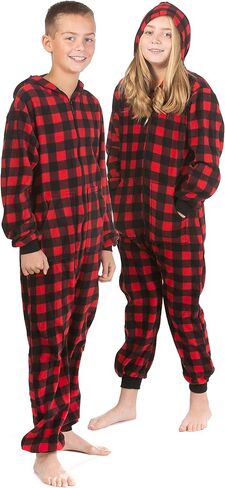 Hoodie Onesie Jumpsuit Pajama in Micro Polar Fleece for Boys & Girls One Piece Prints in Kuwait