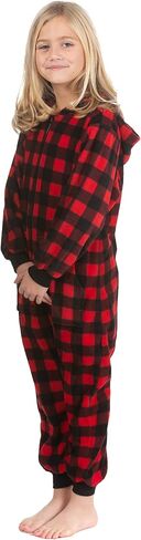 Hoodie Onesie Jumpsuit Pajama in Micro Polar Fleece for Boys & Girls One Piece Prints in Kuwait