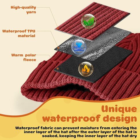 Sukeen Kids Winter Beanie Hat for Girls Boys Seepage Proof Kids Warm Knitted Hat Age 3-10 Kids Skull Cap for Daily Outdoor in Kuwait