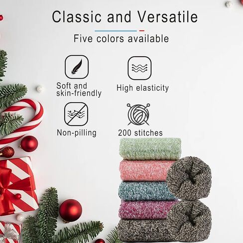 Stocking Stuffers 5 Pairs Novelty Socks with Gift Box Vintage Wool Socks for Christmas, Birthday, Party Gifts in Saudi Arabia
