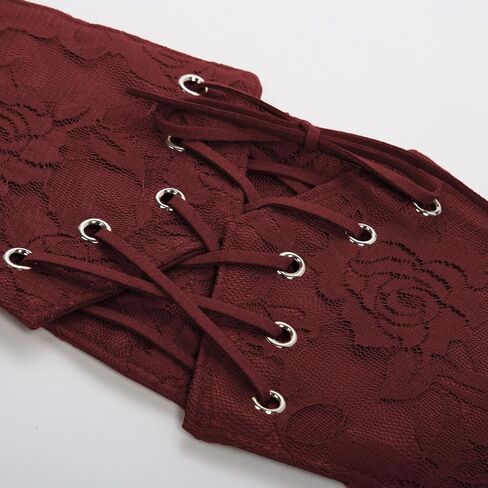 Scarlet Darkness Renaissance Corset Belt for Women Lace Overlay Front Ren Faire Corset in Kuwait