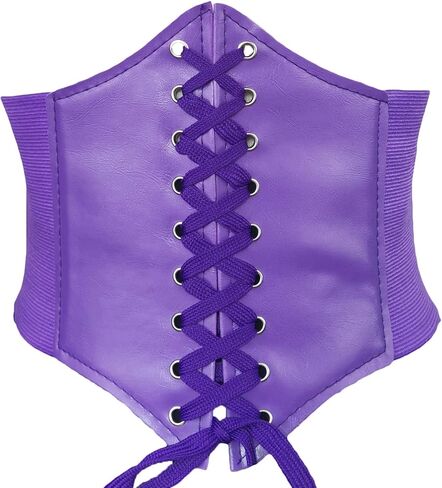 Hoerev Corsets Belt Tops Leather Vest Pirate Halloween Costume Lace Up Waist Belt Bustiers Corsets For Women in Kuwait