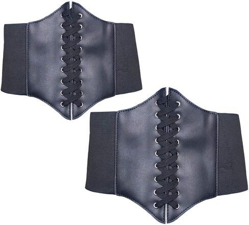 Hoerev Corsets Belt Tops Leather Vest Pirate Halloween Costume Lace Up Waist Belt Bustiers Corsets For Women in Kuwait