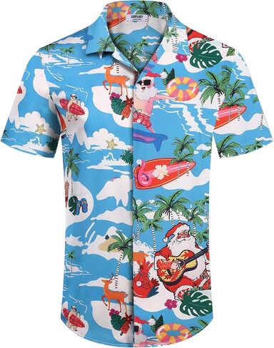 COOFANDY Mens Hawaiian Floral Shirts Tropical Button Down Shirt Summer Beach Shirt in Kuwait