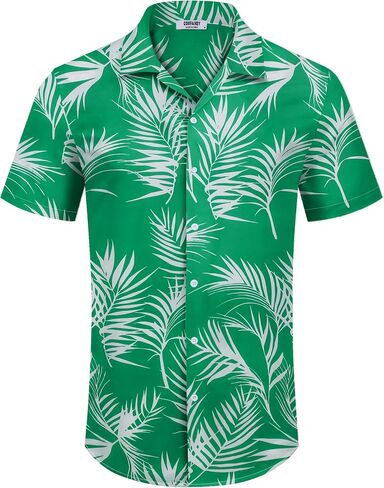 COOFANDY Mens Hawaiian Floral Shirts Tropical Button Down Shirt Summer Beach Shirt in Kuwait