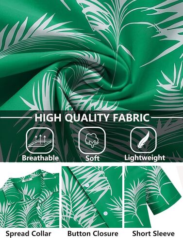 COOFANDY Mens Hawaiian Floral Shirts Tropical Button Down Shirt Summer Beach Shirt in Kuwait
