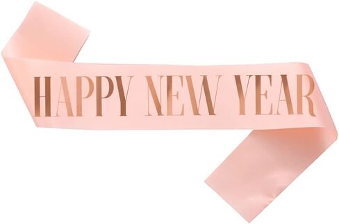 BBTDIN Happy New Year Sash Belt Hello 2025 2026 2027 Sash Belt Happy New Year 2025 2026 2027 Sash Belt BNY02 (A1-Black Sash) in Kuwait