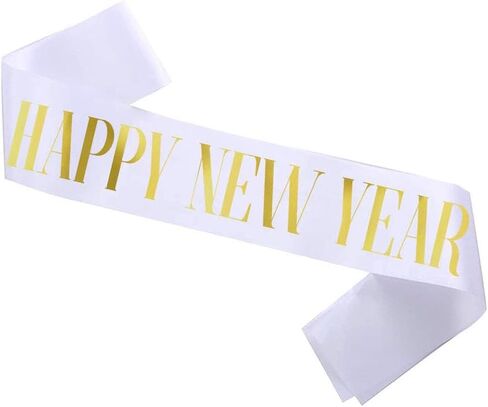 BBTDIN Happy New Year Sash Belt Hello 2025 2026 2027 Sash Belt Happy New Year 2025 2026 2027 Sash Belt BNY02 (A1-Black Sash) in Kuwait
