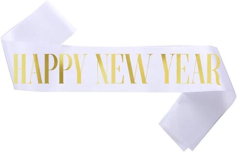 BBTDIN Happy New Year Sash Belt Hello 2025 2026 2027 Sash Belt Happy New Year 2025 2026 2027 Sash Belt BNY02 (A1-Black Sash) in Kuwait