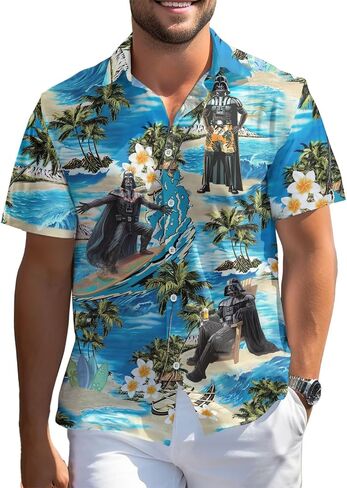 Warship Hawaiian Shirt, Wars Movie Button Shirt, Battle Spaceship Short Sleeve Shirt, Birthday Gifts in Saudi Arabia