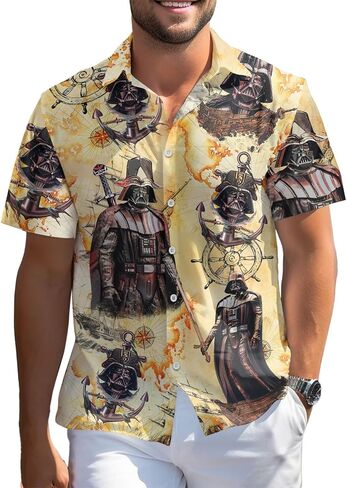 Warship Hawaiian Shirt, Wars Movie Button Shirt, Battle Spaceship Short Sleeve Shirt, Birthday Gifts in Saudi Arabia