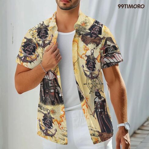 Warship Hawaiian Shirt, Wars Movie Button Shirt, Battle Spaceship Short Sleeve Shirt, Birthday Gifts in Saudi Arabia