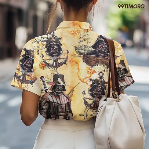 Warship Hawaiian Shirt, Wars Movie Button Shirt, Battle Spaceship Short Sleeve Shirt, Birthday Gifts in Saudi Arabia