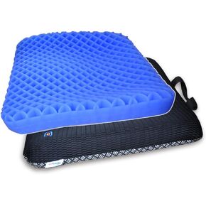 bingyee Gel Seat Cushion 1.8 Inch Thick Double Gel Orthopedic Seat Cushion Pad for Pressure Relief Gel Sits Perfect for Office Chair, Car, Home, Wheelchair Sweatless Chair Pads