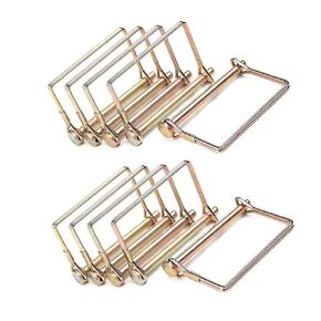 10 Pack 5/16 Inch Trailer Coupler Pin Set 4 Inch Long Wire Lock Pin PTO Shaft Locking Pin Heavy Duty Safety Trailer Hitch Pin (Silver)
