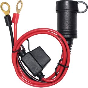 SPARKING 3FT Car Female Cigarette Lighter Plug Socket to Eyelet Terminals 12V Extension Cable with 10A Fuse (3FT)