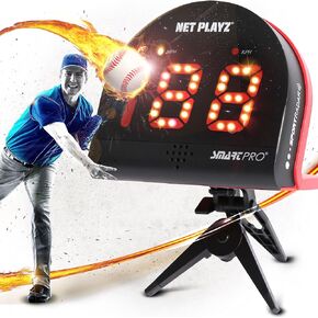 NetPlayz Baseball Radars, Speed Sensors Training Equipment (Hands-Free Radar Guns, Pitching Speed Guns | Baseball Gifts, High-Tech Gadget & Gear for Baseball Players, Black (NIS022132032)