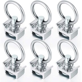 Single Stud Fitting L Track 4,000LB Capacity with Stainless Steel Round Ring Aluminum Keeper Cargo Control for Airline Track Logistic Installation (6)