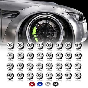 Rolling Gears 32-Pieces M6 Anodized Aluminum Gasket Washer Kit for Widebody Hardware, Fender Flares, Bumper Bolt, Engine Bay Dress Up Installation (Black)