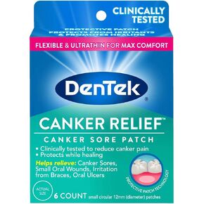DenTek Canker Relief Canker Sore Patch Relieves Canker Pain, 6 Count (Pack of 1)
