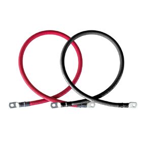 2/0 AWG 2/0 Gauge Red + Black Pure Copper Battery Inverter Cables Solar, RV, Car, Boat 12 in 3/8" + 5/16" Cable Lugs