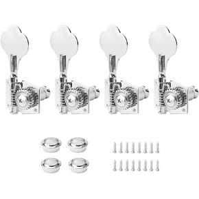 4 Right Hand Bass Guitar Tuning Pegs Bass Vintage Opened Machine Heads Chrome