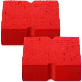 2 Pcs Big Red Sponge Large Cross Cut Durable Soft Grid Sponge Rinseless Absorbent Easy Grip Non Scratch Car Wash Sponge for Auto Multi Use Cleaning Washing Surfaces (Red)