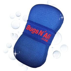 Bugs N’ All Bug Sponge - Ultra Nano Microfiber Sponge Soft Mesh for Car, Truck, SUV, RV, Boat, and Motorcycle - Durable Car Cleaning Supplies for Scratch-Free Scrubbing, Bug Splatter, and Tar Removal