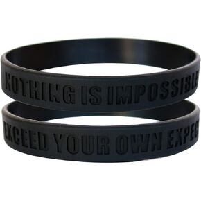 GOMOYO لا شيء مستحيل، يتجاوز توقعاتك الخاصة الأساور سيليكون تحفيزية، أساور مطاطية للياقة البدنية، والتدريبات، وممارسة الرياضة، وكرة السلة، ورفع، والرياضات الجماعية in Kuwait