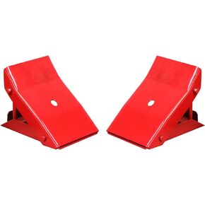 BIG RED 2 Pack Steel Wheel Chock Foldable Tire Stop for Car, Red, TD3553