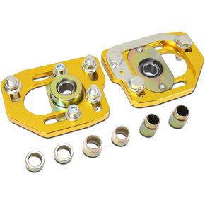 DNA Motoring CBK-PLT-FM90-BK Front Camber/Caster Plates Black [For 90-93 Ford Mustang]
