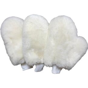 Natural Lambskin Wool Car Wash Mitt - Large Sheepskin Wash Mitt for Wet and Dry Applications and Painters Mitt (1)