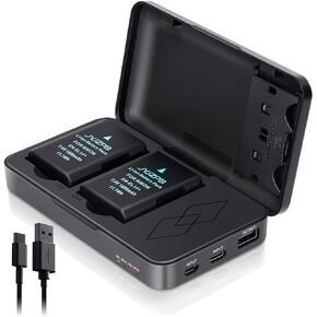 JYJZPB EN-EL14 EN-EL14A Battery for Nikon D3200, D3500, D3400, D3300 Replacement Battery Charger Case with Dual Channel Compatible for Nikon D5600, D3100, D5100, D5200, D5300, D5500 Camera Batteries
