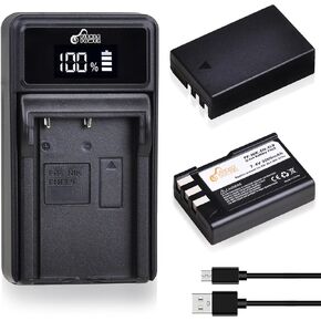 Pickle Power EN-EL9 EN EL9a Battery 2-Pack and LED Dual USB Charger Nikon D40 D40x D60 D3000 D5000 Cameras
