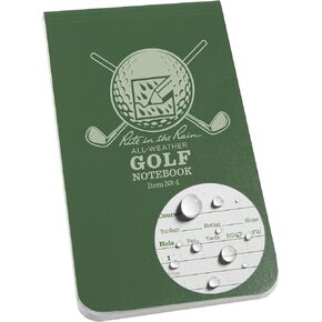 Rite in the Rain All Weather Golf Notebook, 3.5" x 6", Green Field Flex, Club Yardage Book & Hole Notes (No. 4)