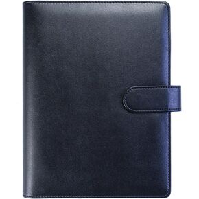 A5 Binder Cover with Magnetic Buckle Closure, 6 Ring A5 PU Leather Binder Personal Notebook for Organizing Planner Refill Pages, Photo Card Binder Sleeves, Multi-Functional Card Collectors