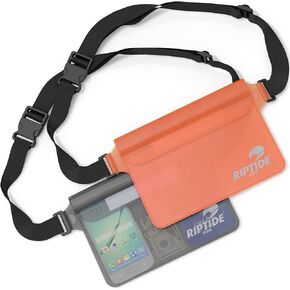Waterproof Fanny Pack Pouch (2 Pack) for Men & Women Dry Bag Water Resistant with Adjustable Waist Strap - Protects Valuables at Water Sports Or Boating Snorkeling (Black/Transparent & Sheer Pink)…