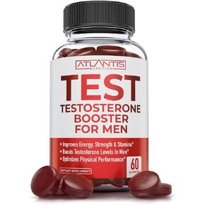 Testosterone Booster For Men Gummies - Male Enhancement, Boosts Energy, & Optimizes Physical Performance. Formulated with Tribulus, Horny Goat Weed, Saw Palmetto, Maca Root & More - 60 Gummies