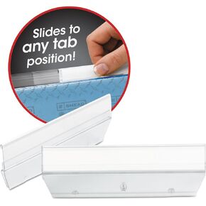 Smead Easy Slide Tab, 1/3-Cut, Clear, 18 Per Pack (64626)