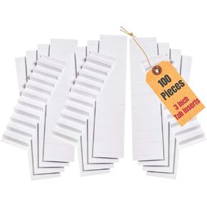 1InTheOffice Hanging Folder Tab Inserts, 3-1/2", 100/Pack (3")
