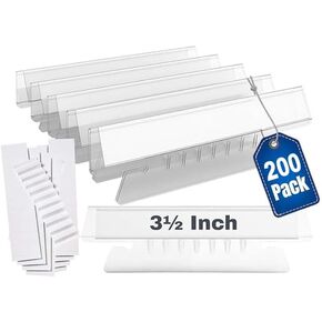 1InTheOffice File Folder Tabs Insertable Plastic, 3 1/2" Clear 1/3 Cut, 200 Pack