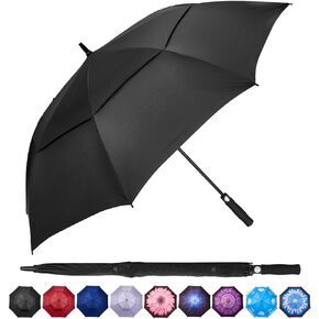 NOOFORMER 62/68 Inch Automatic Open Windproof Waterproof Golf Umbrella Extra Large Oversize Double Canopy Vented Rain Stick Umbrellas for Men Women Multiple Colors