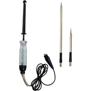 ALLOSUN GK5225 Automotive Wire Piercing DC Voltage Circuit 6V / 12V Hook Probe Tester 59 Inch Cord with LED & Buzzer Indicator, White