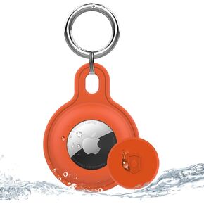 Airtag Holder AirTag Case, Anti-Scratch Airtag Keychain Compatible with Apple AirTag, Waterproof All-Round Protective Airtag Case for Keys, Bags, Kids, Pet and More (Matt Black)