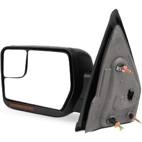SCITOO مناسب لمرآة Ford Towing Mirror Chrome مرآة الرؤية الخلفية تناسب 2004-2014 لشاحنة Ford F-150 مع مرآة زجاجية للتحكم في الطاقة وإشارة الانعطاف الساخنة ومصباح البركة - جانب الركاب
