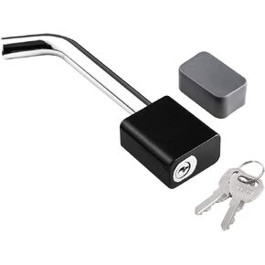 CZC AUTO Trailer Hitch receiver Lock, Padlock Style and Swivel Head，Dia 5/8 Inch Bent Pin for Class III IV 2 2-1/2 Inch Receiver, Fits Bike Rack Tray Ball Mount for Towing Trailer Truck Car Boat RV