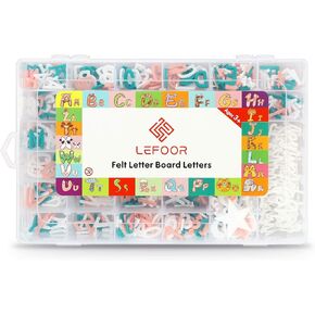 Letter Board Letters Only,646 PRE-Cut Characters with Sorting Tray,Felt Board Letters (White,1 & 3/4 Inch)