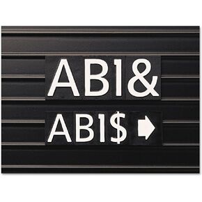 Quartet Characters for Magnetic Letter Boards, Helvetica Font, 1 Inch, 128 Characters per Set, White (M1)