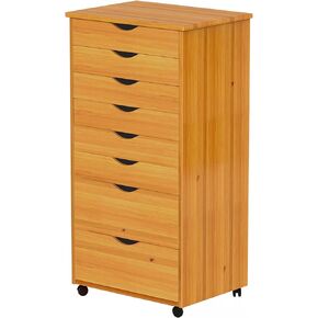 Adeptus Original Roll Cart, Solid Wood, 6+2 Drawer Extra Wide Drawers Roll Carts, Black